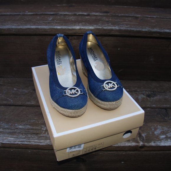 Michael Kors Other - MICHAEL KORS Mercedes Denim Espadrille Wedge Shoes